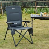 Portal Campingstoel, opvouwbaar, in 3 standen verstelbaar, 160 kg belastbaar, hoge rugleuning, camping, visstoel, tuinstoel, ligstoel van aluminium, voor tuin, balkon, picknick