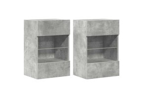 VidaXL TV-Wandmeubels met LED - 2 stuks - Betongrijs - 43% Korting