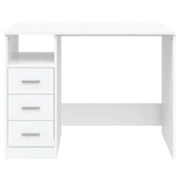 VidaXL Bureau met Lades - Wit (Nu 34% Korting)