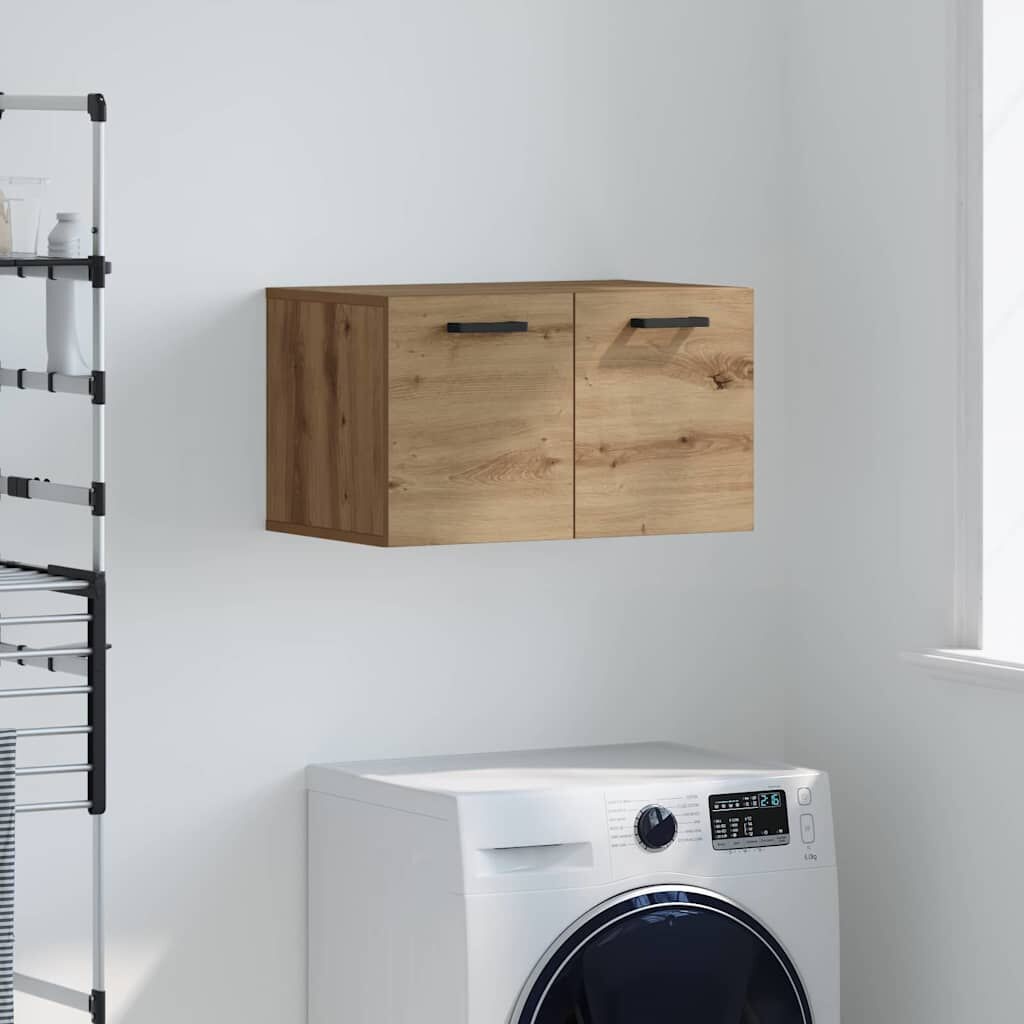 vidaXL Wandkast artisanaal eikenkleurig 60 x 36.5 x 35 cm Bewerkt hout