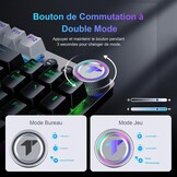 TECURS AZERTY Mechanisch Gaming Toetsenbord - 80% TKL, Backlit, Rood Switches, USB-C & 2.4G Draadloos