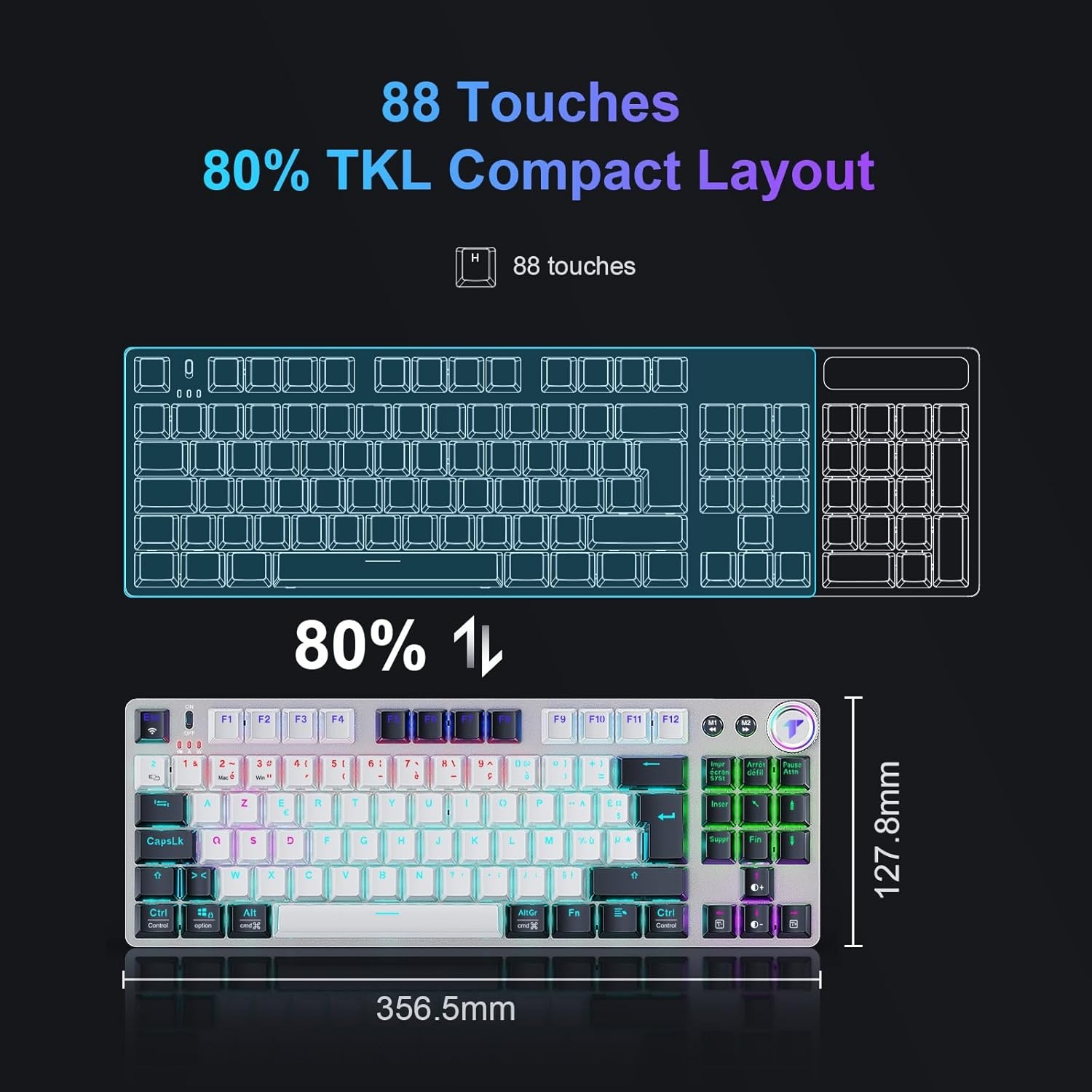 Gaming Toetsenbord AZERTY Mechanisch 80% TKL - 79% Korting