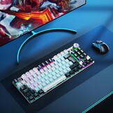 TECURS AZERTY Mechanisch Gaming Toetsenbord - 80% TKL, Backlit, Rood Switches, USB-C & 2.4G Draadloos