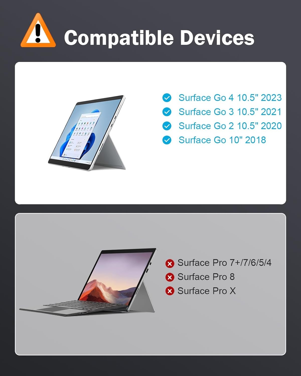 Toetsenbord voor Microsoft Surface Go 4 (2023) - Bluetooth, Trackpad, 7-kleuren LED, 77% Korting
