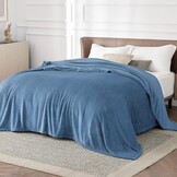 BEDSURE fleecedeken, warme zachte deken, kleine bankdeken, bankdeken, woon- en knuffeldekens,220 x 240 cm, Blauw