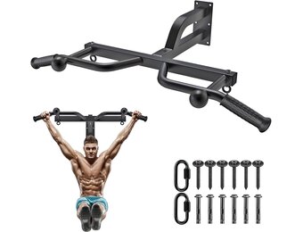 Kipika Heavy Duty optrekstang, wandmontage, multifunctionele optrekstang, verstelbare optrekbanden voor pull-ups, body, workout, thuis, gym, systeem, bokszak, hanger, weerstandsbanden, training