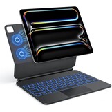 TECURS Toetsenbordhoes voor iPad Pro 13 inch 2024 (M4), Magic Keyboard voor iPad Pro 13 met trackpad, magnetisch zwevend design, licht, draagbaar, draadloos toetsenbord, QWERTZ, zwart