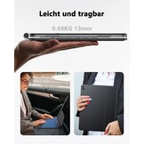 TECURS Toetsenbordhoes voor iPad Pro 13 inch 2024 (M4), Magic Keyboard voor iPad Pro 13 met trackpad, magnetisch zwevend design, licht, draagbaar, draadloos toetsenbord, QWERTZ, zwart