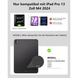 TECURS Toetsenbordhoes voor iPad Pro 13 inch 2024 (M4), Magic Keyboard voor iPad Pro 13 met trackpad, magnetisch zwevend design, licht, draagbaar, draadloos toetsenbord, QWERTZ, zwart