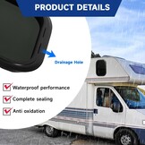 Camperraam, zwart, zijraam, 590 x 390 mm, caravanraam met scherm, getint gehard glas voor camper, aanhanger, camperraam