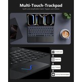 TECURS Toetsenbordhoes voor iPad Pro 13 inch 2024 (M4), Magic Keyboard voor iPad Pro 13 met trackpad, magnetisch zwevend design, licht, draagbaar, draadloos toetsenbord, QWERTZ, zwart
