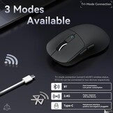 ATTACK SHARK X3 49g SUPERLIGHT-muis, PixArt PAW3395-gamingsensor, BT/2.4G draadloze/bedrade gamingmuis, 26000 DPI, 200 uur batterij, kantoormuizen voor Win11/Xbox/PS/Mac (zwart)