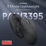 ATTACK SHARK X3 49g SUPERLIGHT-muis, PixArt PAW3395-gamingsensor, BT/2.4G draadloze/bedrade gamingmuis, 26000 DPI, 200 uur batterij, kantoormuizen voor Win11/Xbox/PS/Mac (zwart)