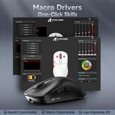 ATTACK SHARK X3 49g SUPERLIGHT-muis, PixArt PAW3395-gamingsensor, BT/2.4G draadloze/bedrade gamingmuis, 26000 DPI, 200 uur batterij, kantoormuizen voor Win11/Xbox/PS/Mac (zwart)