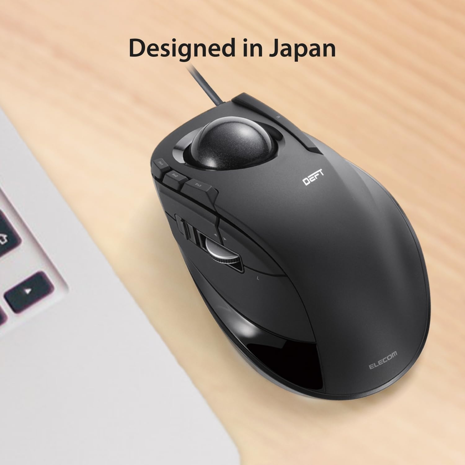Elecom M-DT2URBK Trackball Muis Zwart voor PC/Mac met 4-weg Scrollwiel
