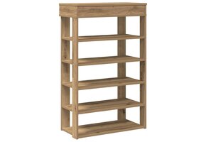 vidaXL Schoenenrek 60x30x98 cm Bewerkt Hout Artisanaal Eiken, 46% Korting