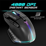 SPIRIT OF GAMER Set draadloos gaming-toetsenbord, zwart, oplaadbaar, RGB, QWERTZ met achtergrondverlichting, semi-mechanisch gamingtoetsenbord, aluminium structuur, draadloze muis 4800 DPI | PS4/PS5,