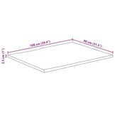 vidaXL Tafelblad met natuurlijke rand 100x80x2,5 cm massief mangohout