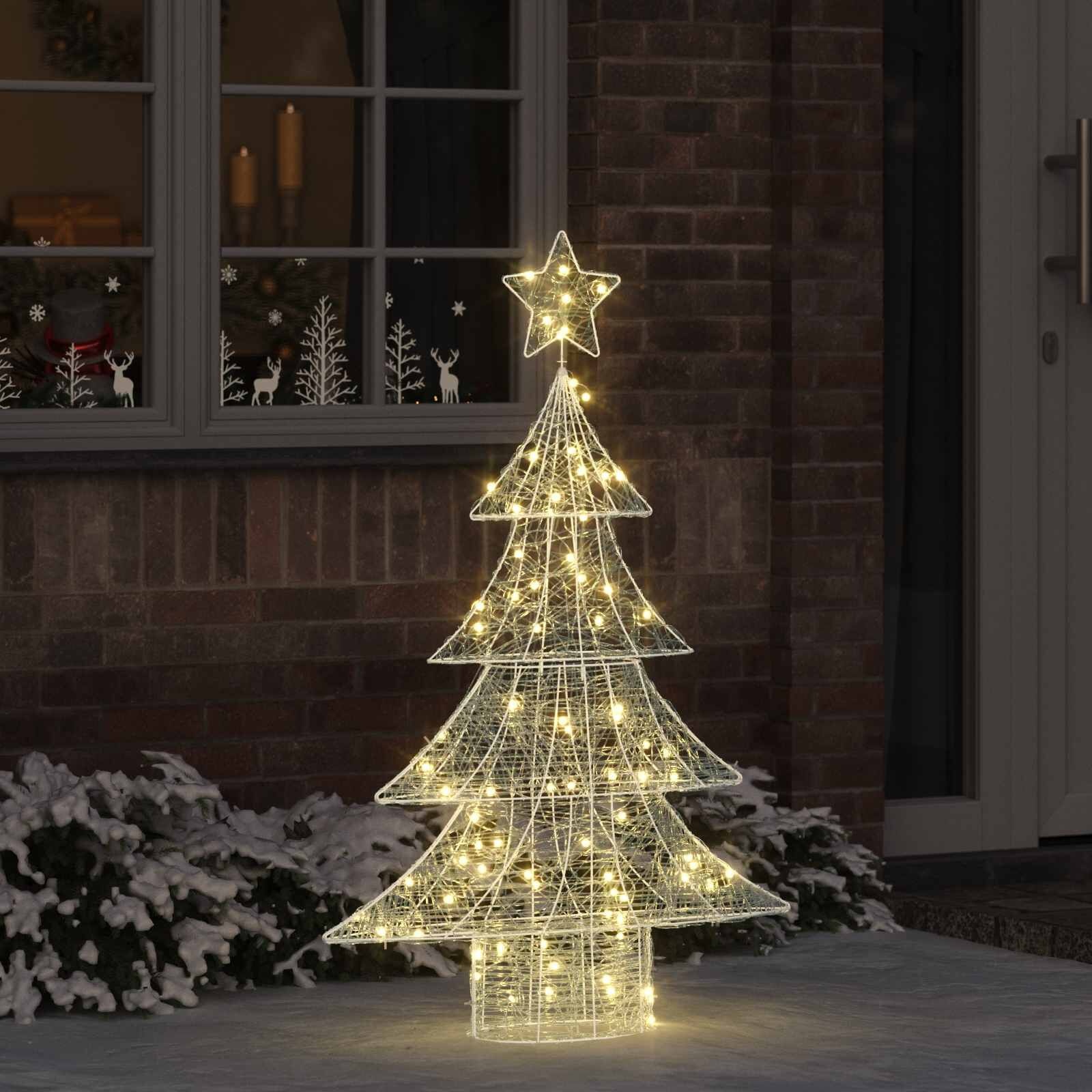 vidaXL Kerstboom met 100 LED Warmwit 120 cm Acryl