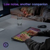 TECURS Draadloos gaming-toetsenbord, stil verlicht ergonomisch en waterdicht, 2,4 GHz led-toetsenbord voor Windows/Mac/PS4/Xbox met multimedia-toetsen, zwart