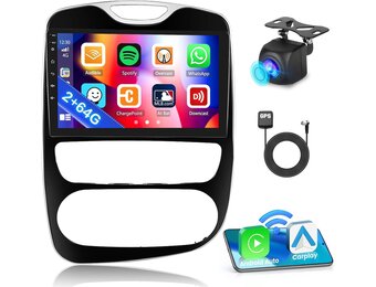 Inefala 2G+64G Autoradio Android voor Renault Clio 2013-2018 Wireless Carplay Android Auto met 10" Scherm met GPS WiFi BT USB SWC Achteruitrijcamera