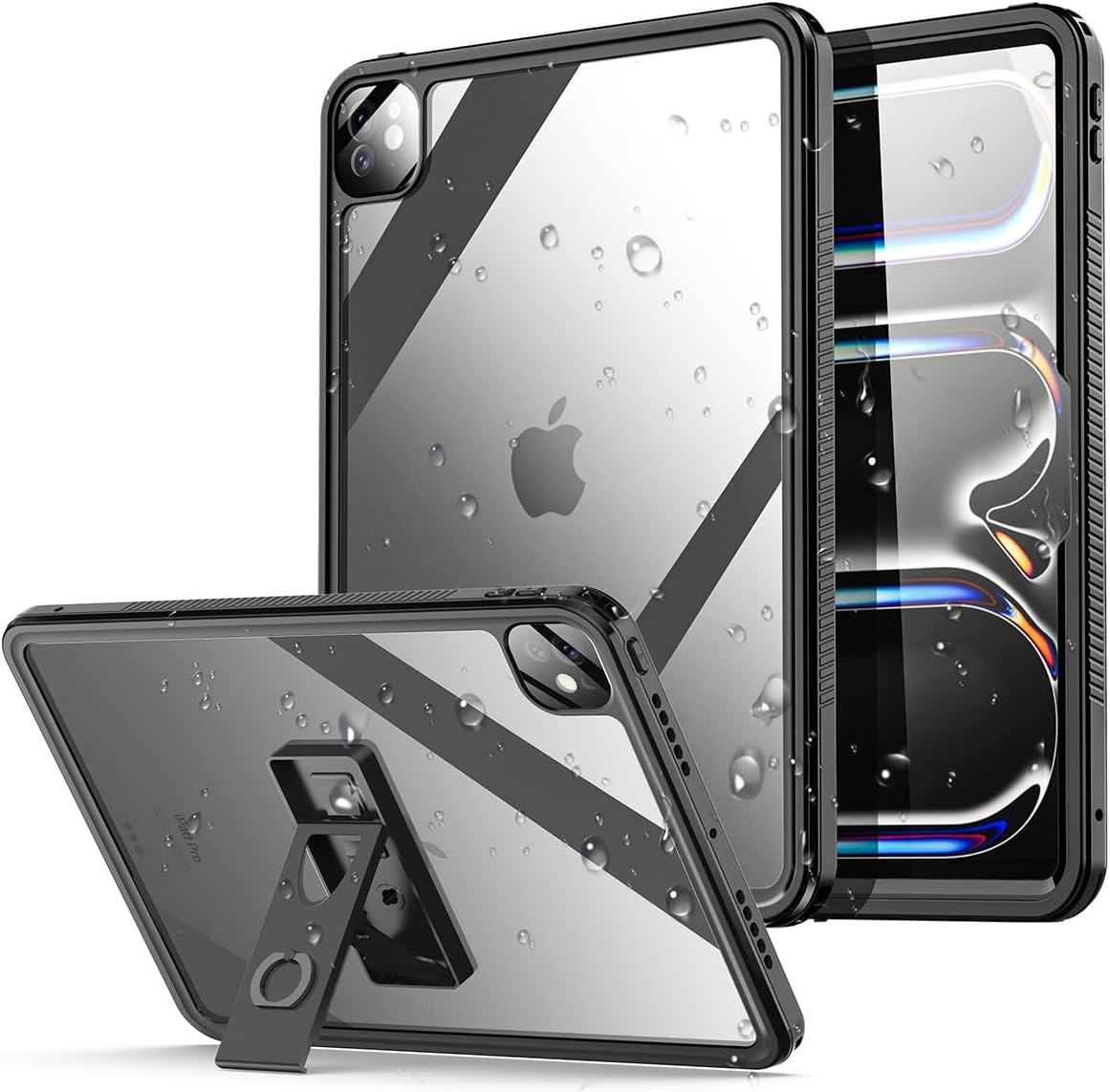 AICase Voor iPad Pro 13 inch waterdichte hoes M4 2024 7e generatie, [geïntegreerde displaybescherming en standaard] robuuste rondom bescherming, schokbestendig en valbestendig - Maat for iPad Pro 13" M4 2024