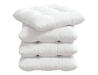 vidaXL Zitkussens 4 pcs Wit 40 x 40 x 12 cm Stof