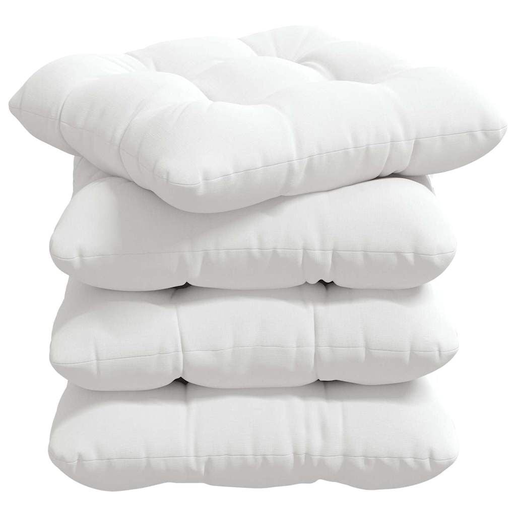 vidaXL Zitkussens 4 pcs Wit 40 x 40 x 12 cm Stof