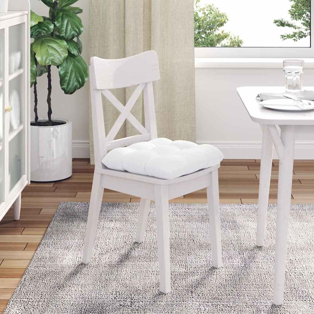 vidaXL Zitkussens 4 pcs Wit 40 x 40 x 12 cm Stof