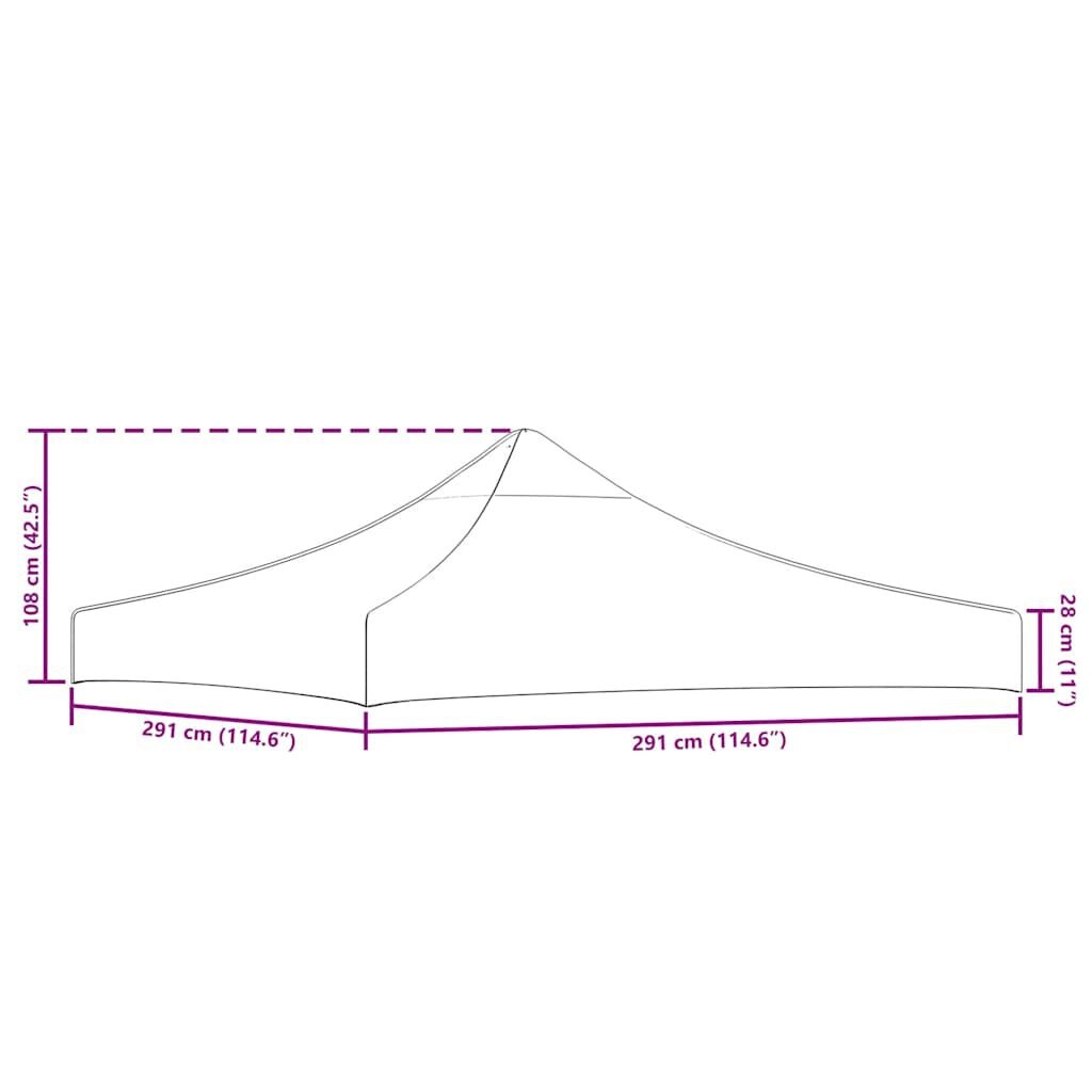 vidaXL Partytentdak Crème 3x3m - 33% Korting
