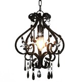 Zwarte Plafondlamp met kralen - E14 fitting - 33% korting