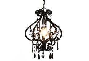 Zwarte Plafondlamp met kralen - E14 fitting - 33% korting