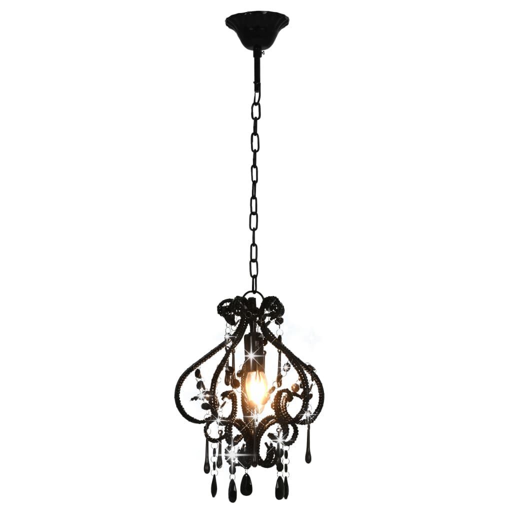 Zwarte Plafondlamp met kralen - E14 fitting - 33% korting