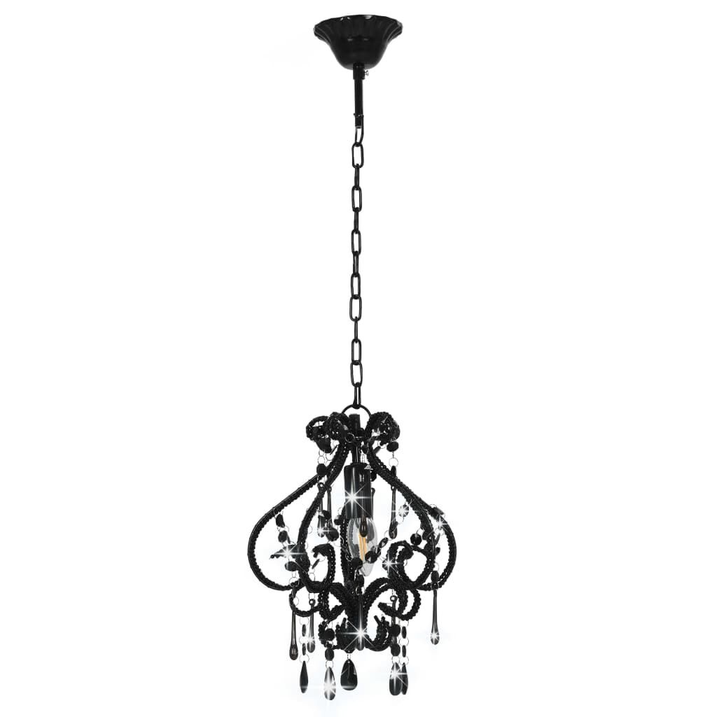 Zwarte Plafondlamp met kralen - E14 fitting - 33% korting