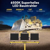 300W LED Bouwplaatsspot met Statief | 24.000lm | 6500K Wit Licht | 29% Korting