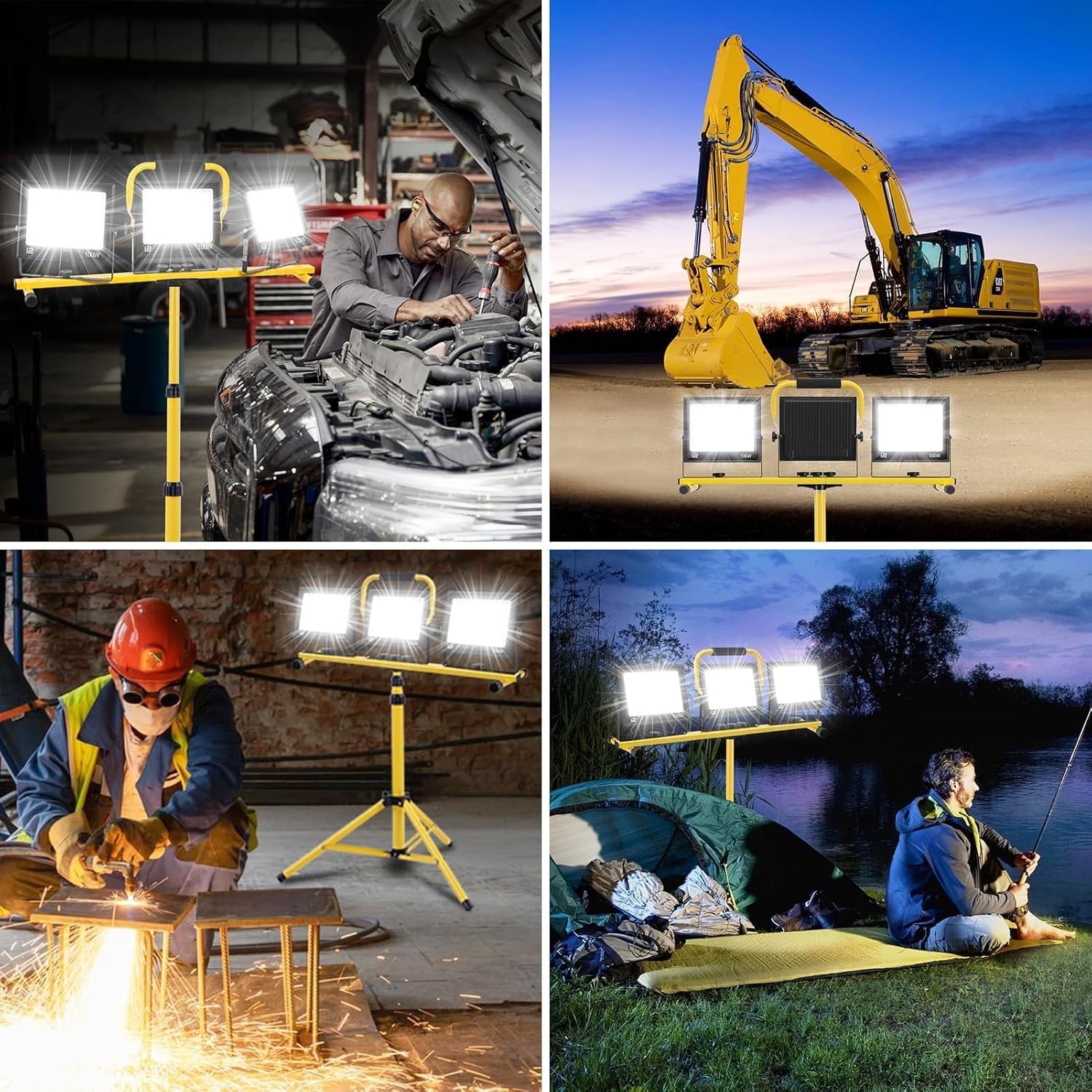 300W LED Bouwplaatsspot met Statief | 24.000lm | 6500K Wit Licht | 29% Korting