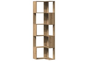Hoekboekenkast Artisanaal Eiken - 5 Laags, 50x50x179 cm