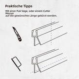 Douchestrip Vervangingsprofiel 2x 100cm Transparant PVC voor Glas 4/5/6mm - 77% Korting