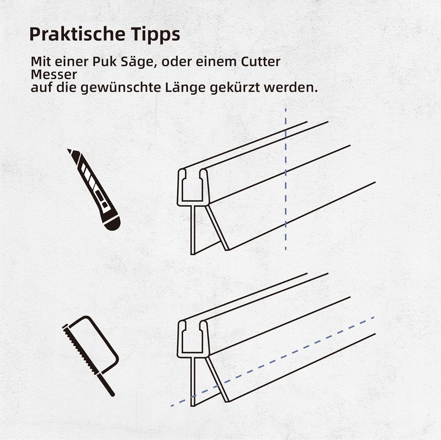 Douchestrip Vervangingsprofiel 2x 100cm Transparant PVC voor Glas 4/5/6mm - 77% Korting