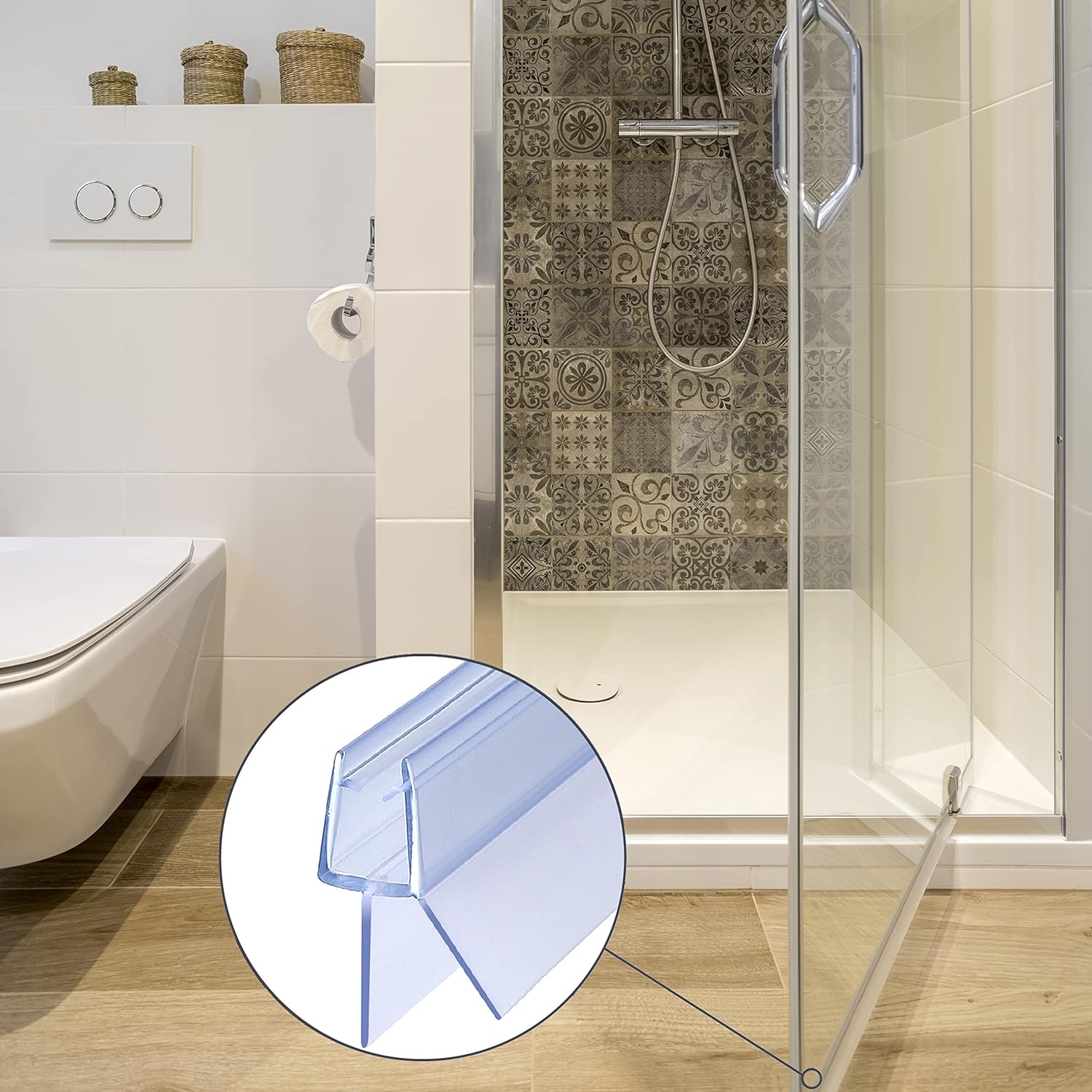 Douchestrip Vervangingsprofiel 2x 100cm Transparant PVC voor Glas 4/5/6mm - 77% Korting