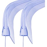 Douchestrip Vervangingsprofiel 2x 100cm Transparant PVC voor Glas 4/5/6mm - 77% Korting