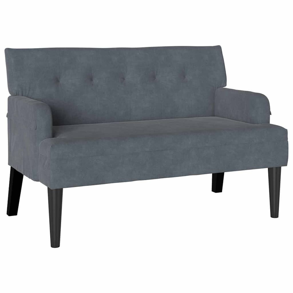 vidaXL Chesterfield Bank Donkergrijs 112 x 65.5 x 75 cm Fluweel