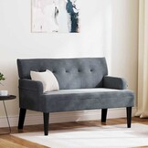 vidaXL Chesterfield Bank Donkergrijs 112 x 65.5 x 75 cm Fluweel