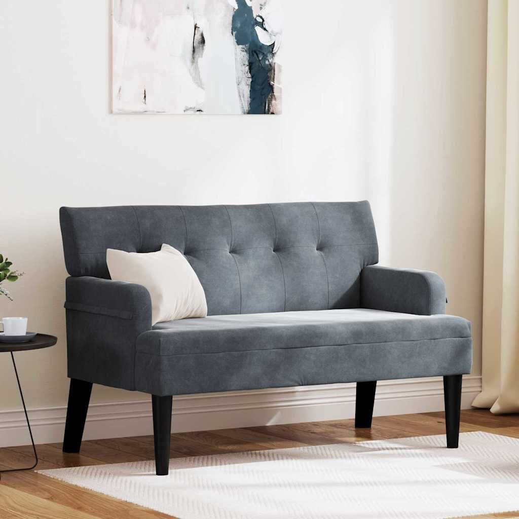 vidaXL Chesterfield Bank Donkergrijs 112 x 65.5 x 75 cm Fluweel