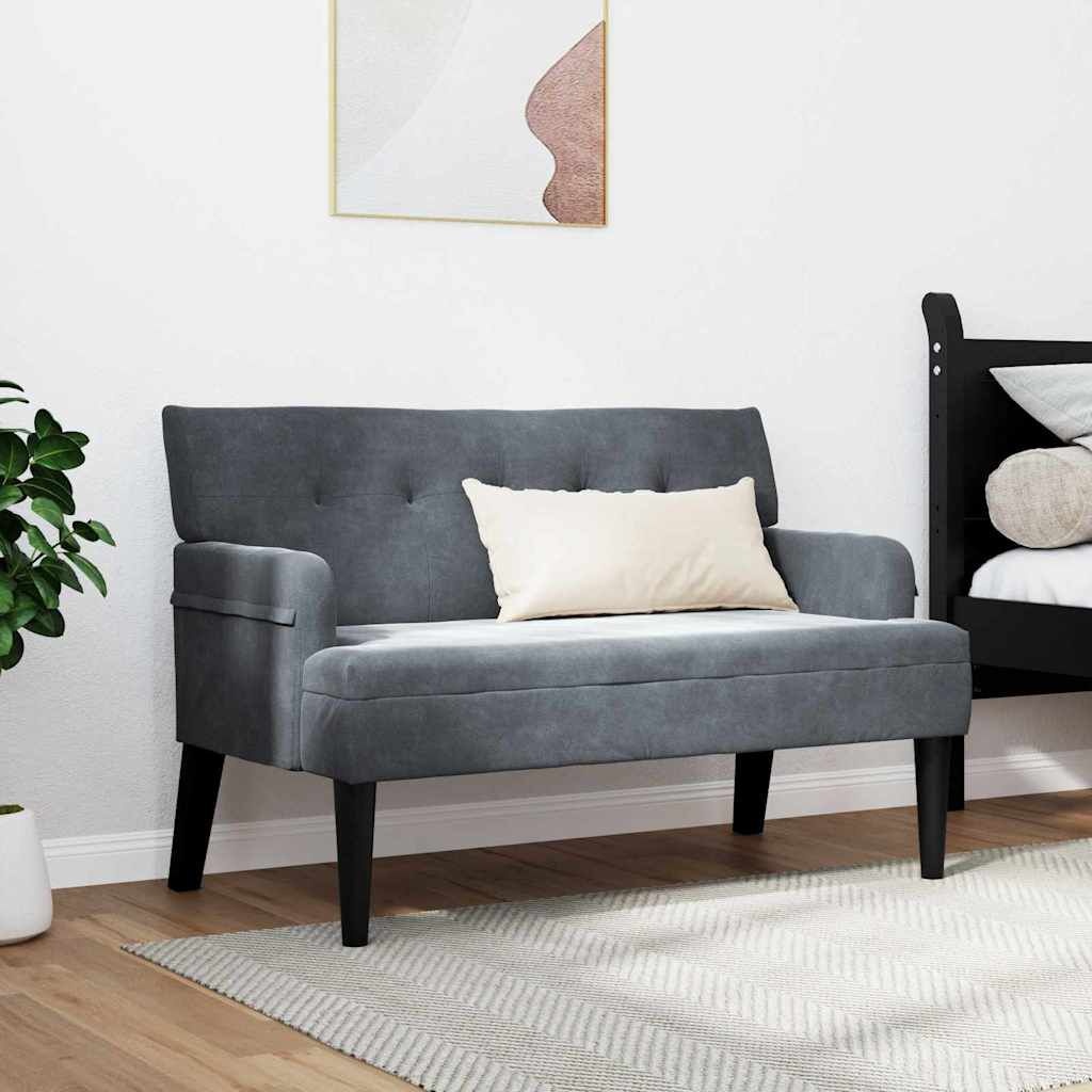 vidaXL Chesterfield Bank Donkergrijs 112 x 65.5 x 75 cm Fluweel
