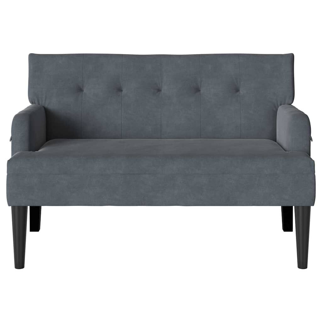 vidaXL Chesterfield Bank Donkergrijs 112 x 65.5 x 75 cm Fluweel