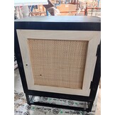 vidaXL Nachtkastje 40x30x50 cm massief mangohout en ijzer zwart