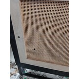 vidaXL Nachtkastje 40x30x50 cm massief mangohout en ijzer zwart