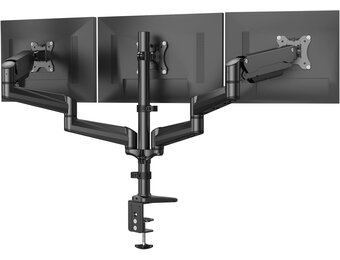 HUANUO Drievoudige Monitorstandaard Zwart voor 17-32 Inch Schermen met Verstelbare Armen