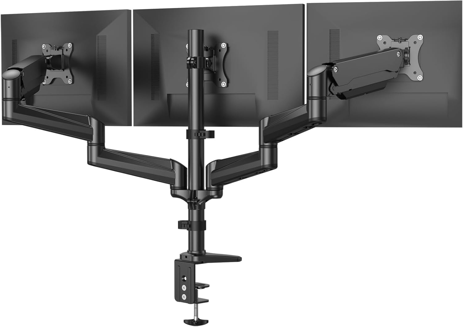 HUANUO Drievoudige Monitorstandaard Zwart voor 17-32 Inch Schermen met Verstelbare Armen